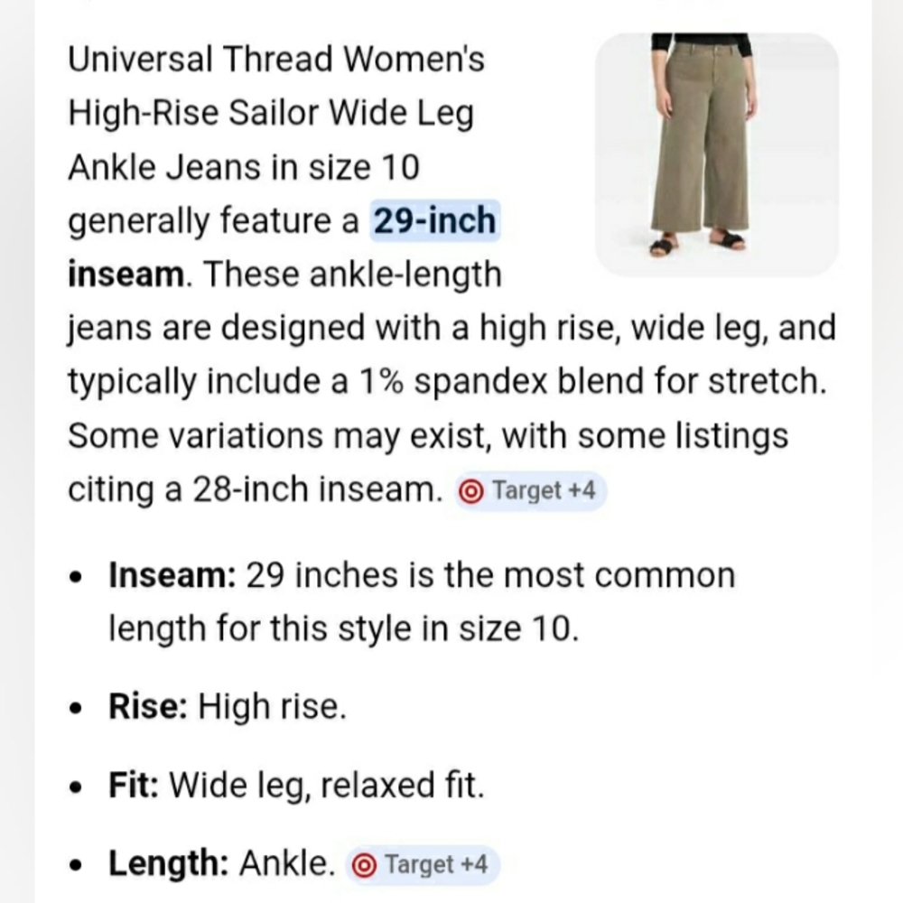 Universal Thread Coral Red High Rise Sailor Wide Leg Ankle Jeans Multi sizes NWT - Picture 8 of 16